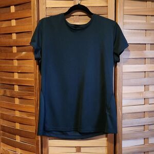 ASICS Short Sleeve Black Athletic Shirt Women XL Polyester